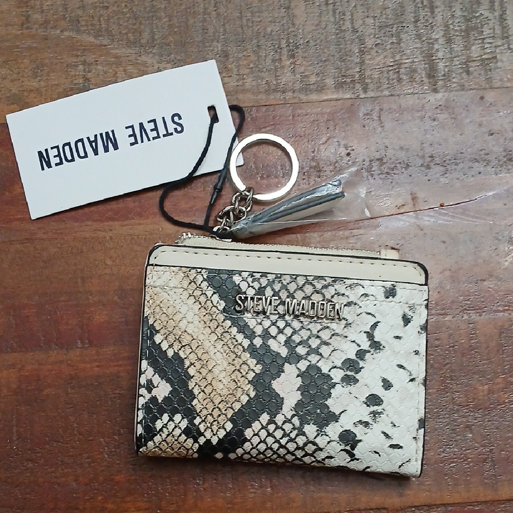 Steve Madden Snake Print Keychain Wallet
